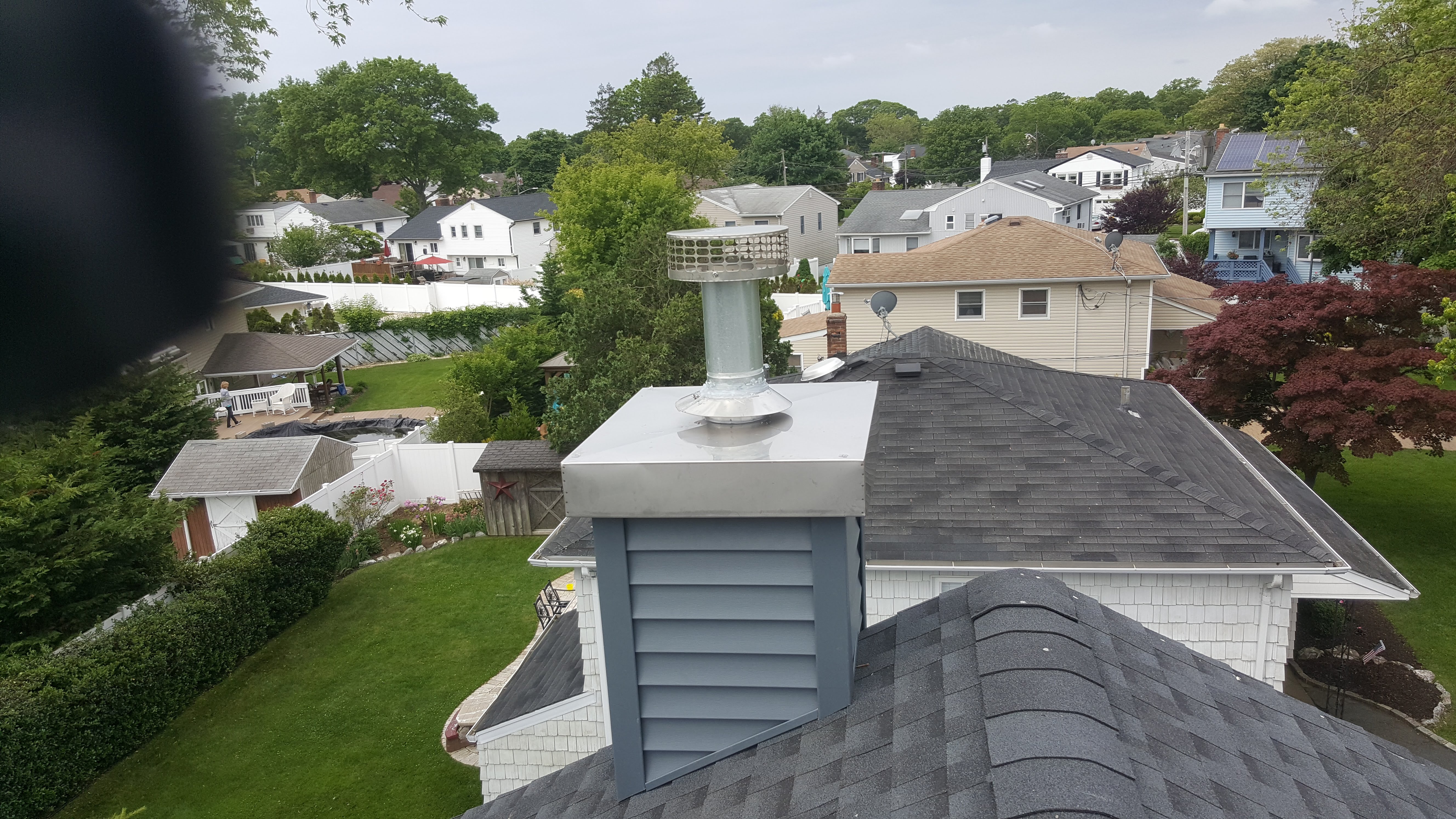 Complete chimney crown rebuild and waterproofing in Lindenhurst, New York
