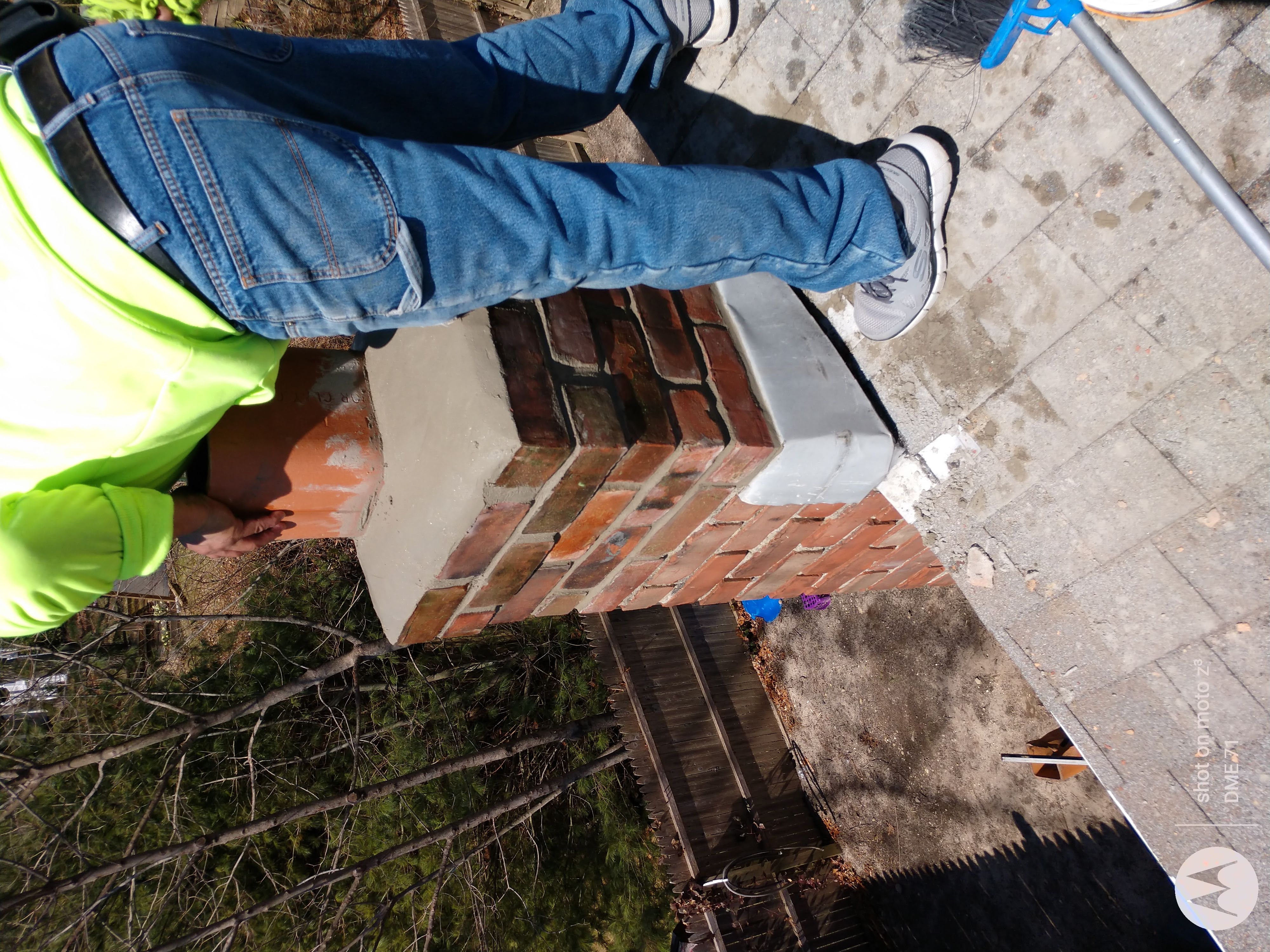 Cracked chimney professionally repaired in Lindenhurst, NY